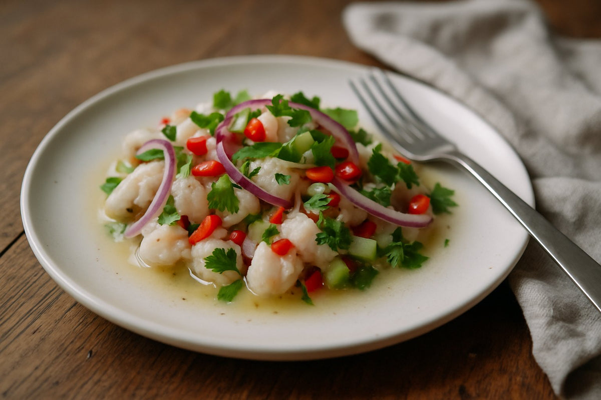 Fresh ceviche of white fish