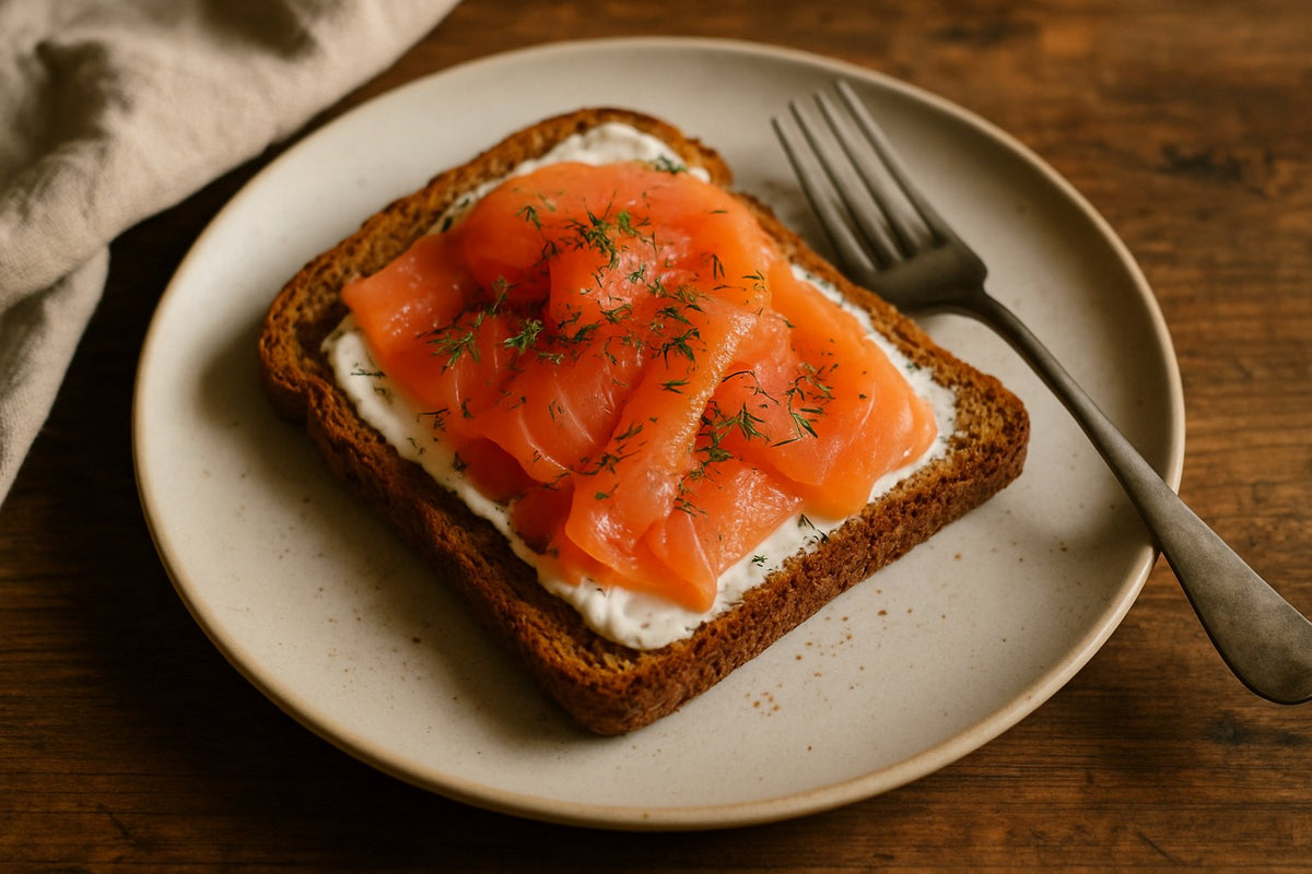 Gerookte zalm toastjes op volkoren