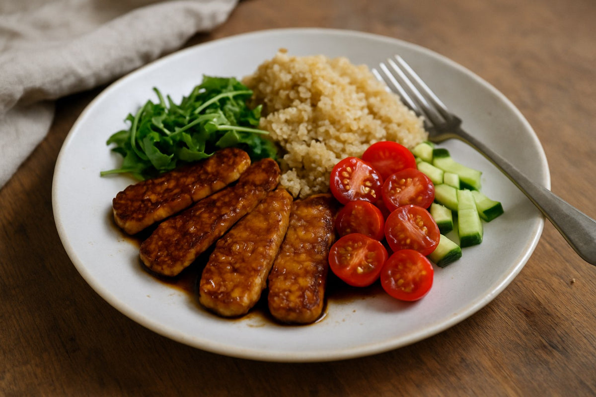 Tempeh quinoa saladbowl