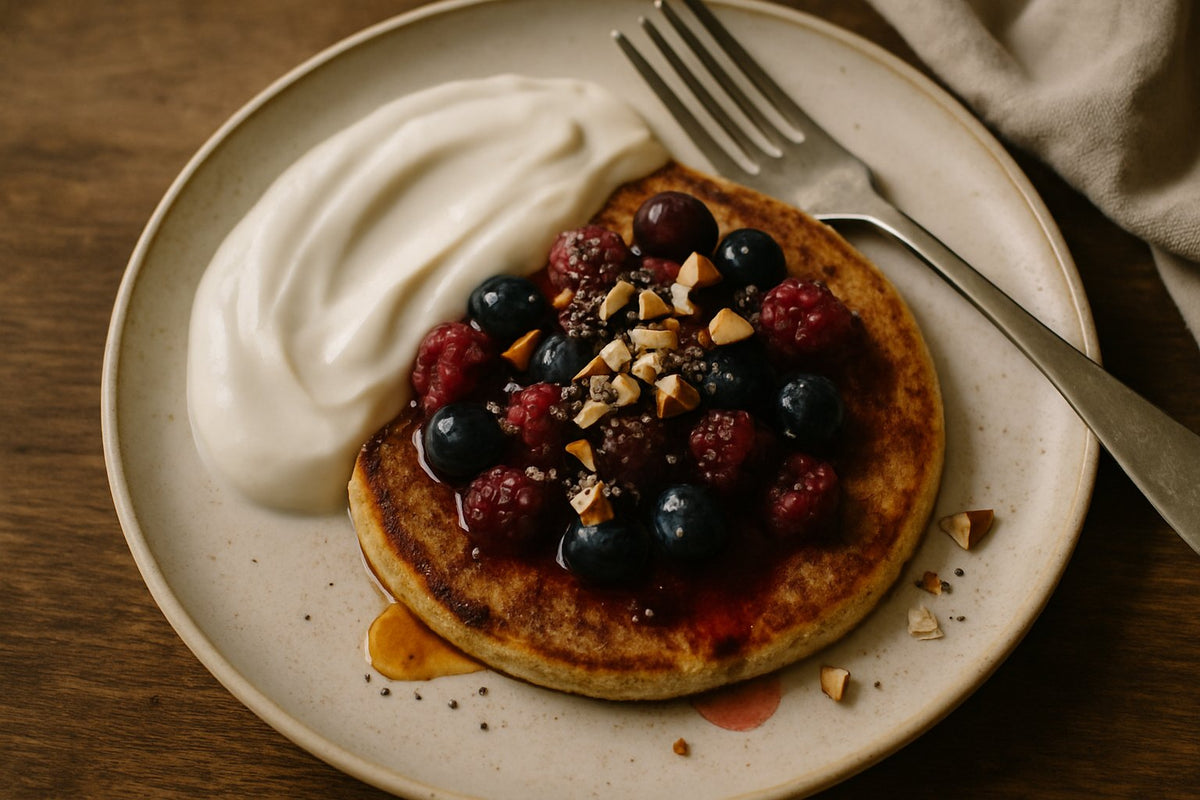 Sojayoghurt bessenpudding met eiwit