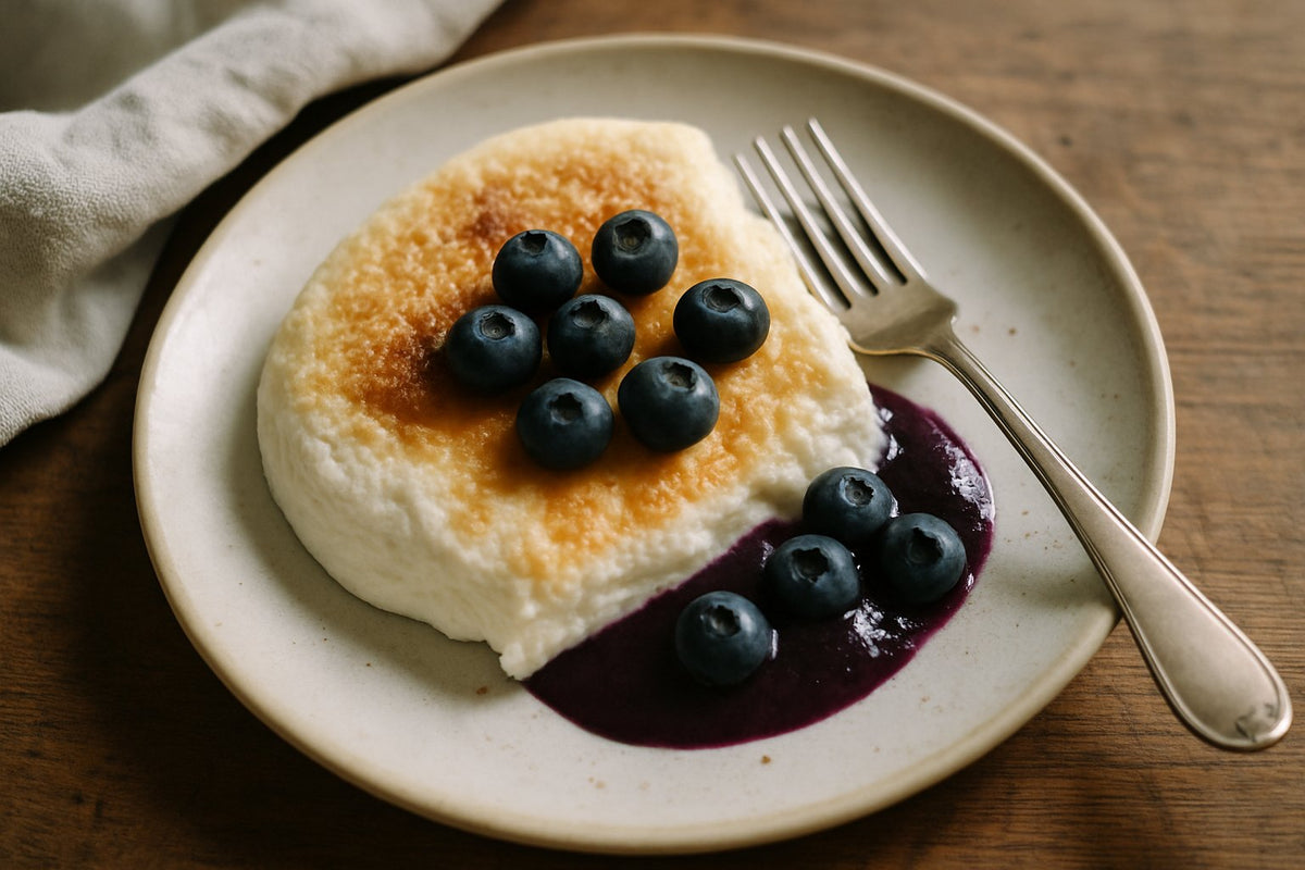 Luchtige Kwarkmousse met Vanille en Bosbes