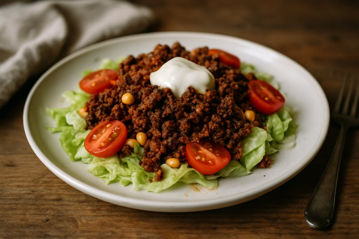 Taco salade met rundergehakt en mais