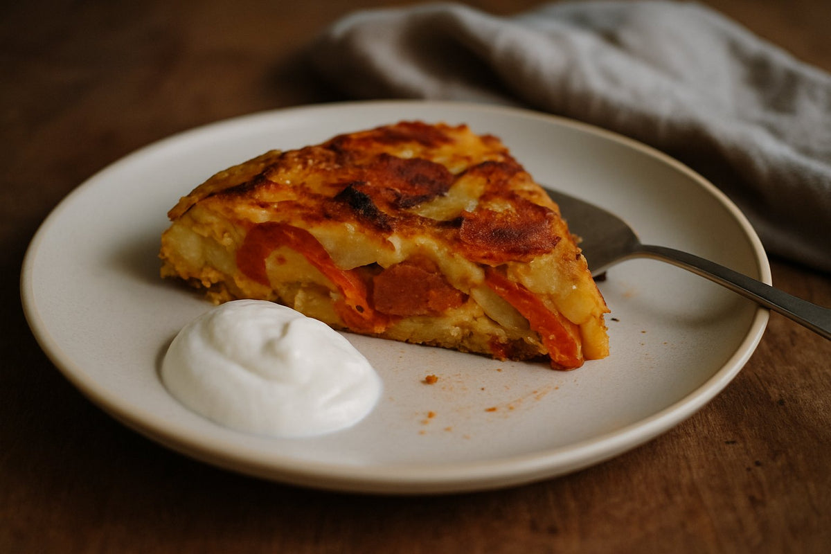 Spaanse tortilla deel 2 met paprika en chorizo light