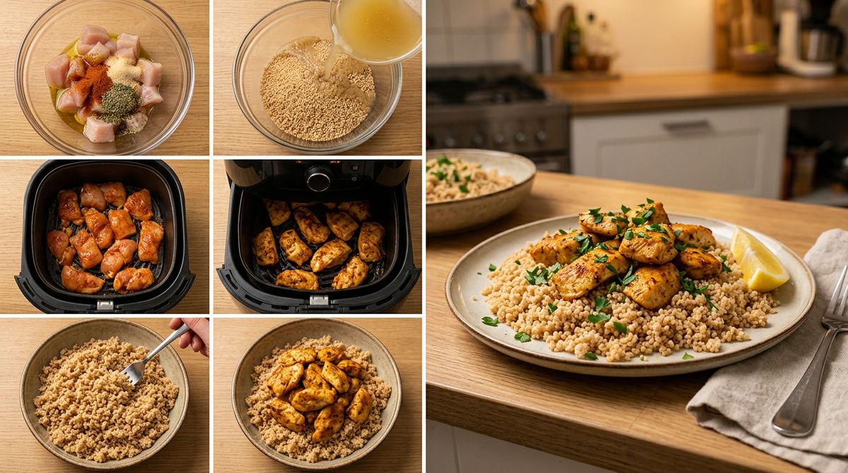 Airfryer kipfilet met volkoren couscous