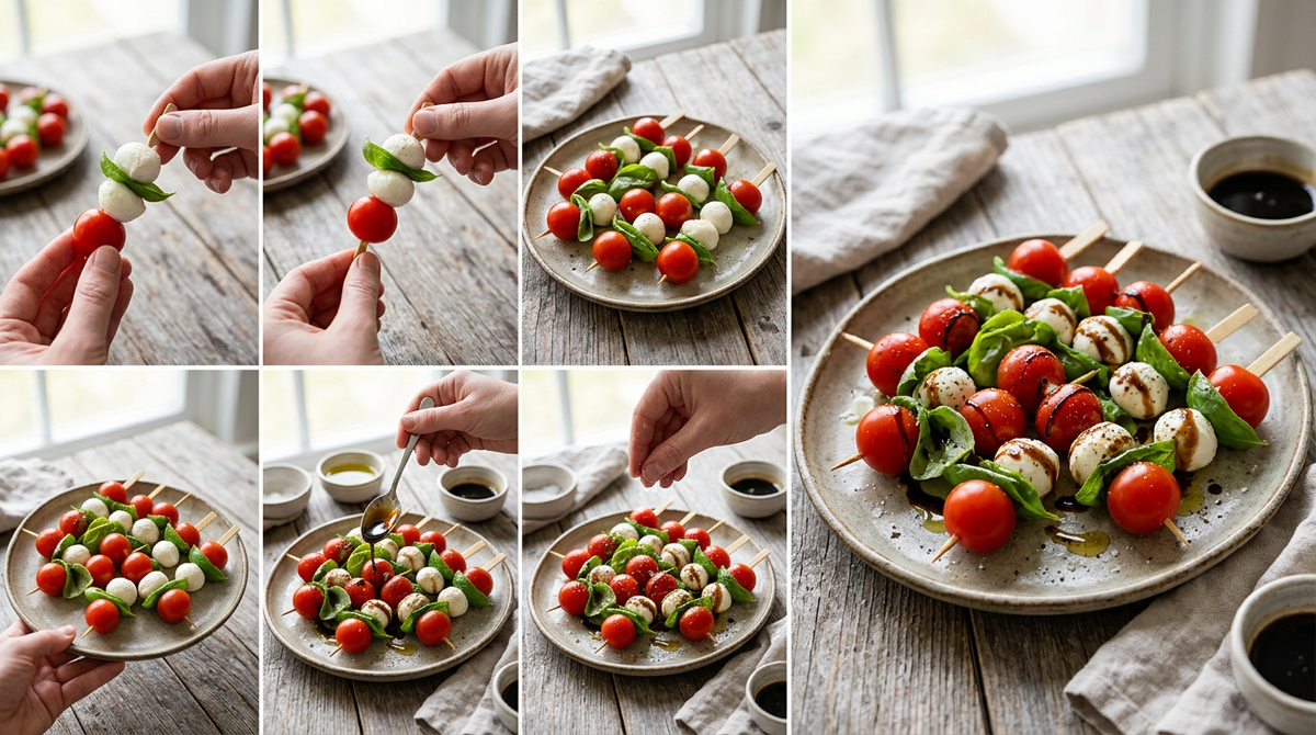 Caprese prikkers met balsamico