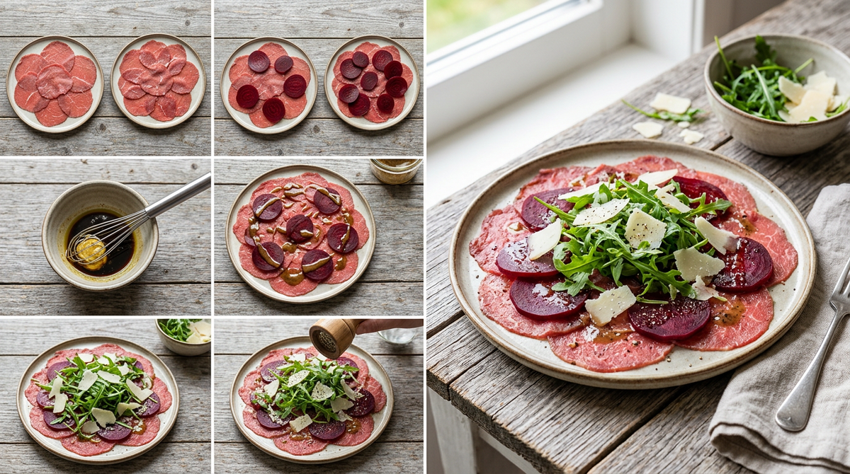 Carpaccio-light van rund en biet