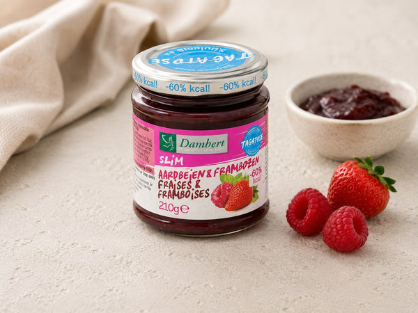 Aardbei framboos jam suikervrij — alle 4 fases · Bioteine proteïne