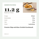 Protein-Chips mit Käse-Zwiebel-Geschmack voedingswaarde