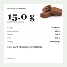 Low-carb chocolate crunch bar voedingswaarde