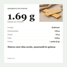 Matzes met chia seeds, amaranth & quinoa voedingswaarde