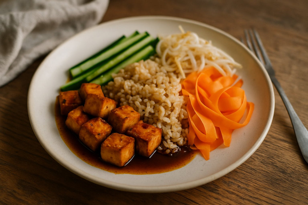Vietnamese tofu-bowl met volkoren rijst