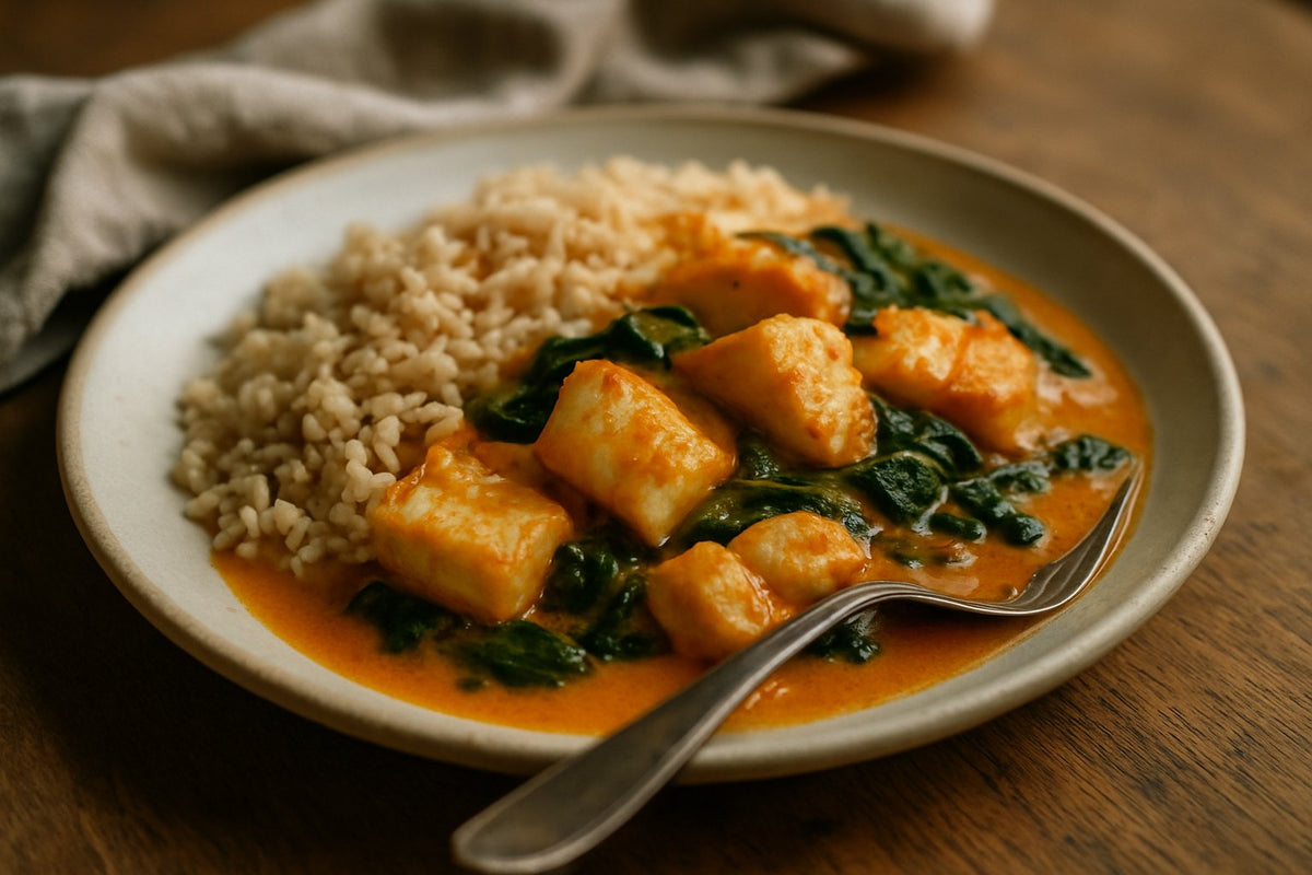 Witvis curry met zilvervliesrijst