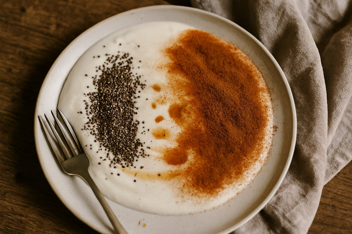 Sojayoghurt bowl met kaneel