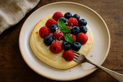 Vanille pudding-parfait met rood fruit