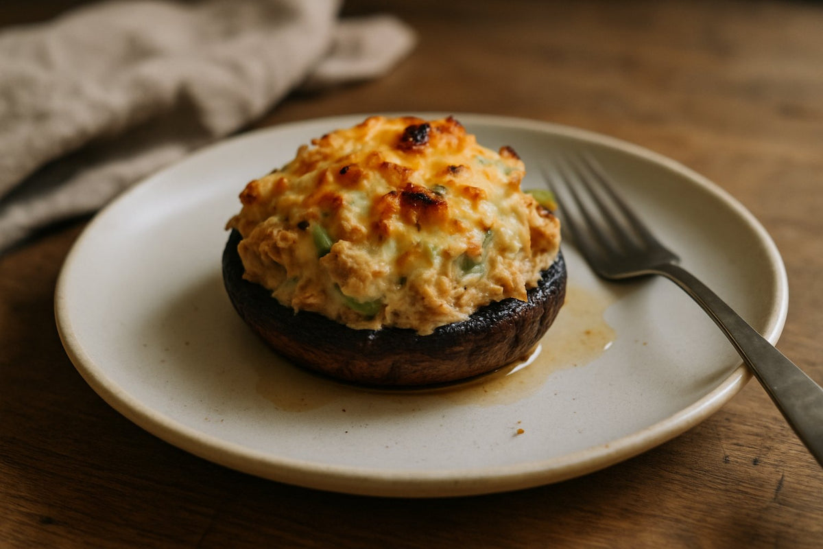 Gevulde portobello met tonijn
