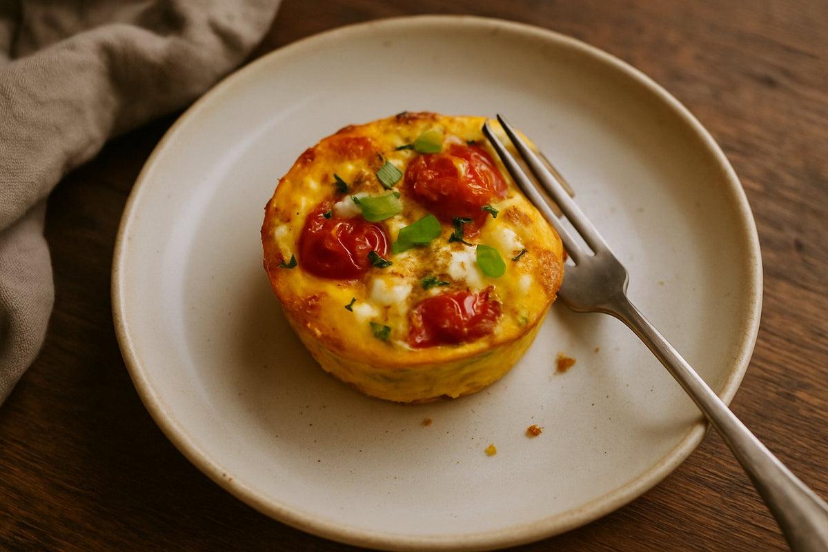 Hartige eimuffins met feta en tomaat