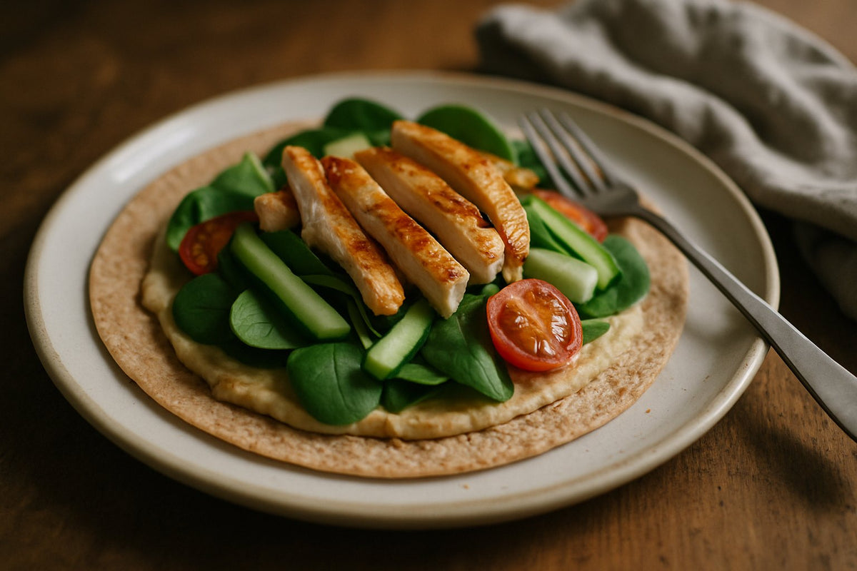 Volkoren Wrap met Kipfilet en Hummus