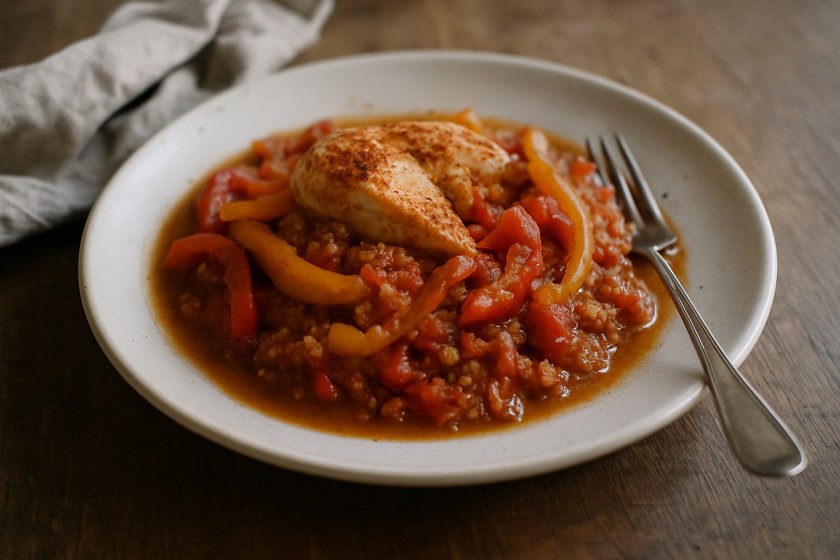 Kip-quinoa stoofpot met paprika