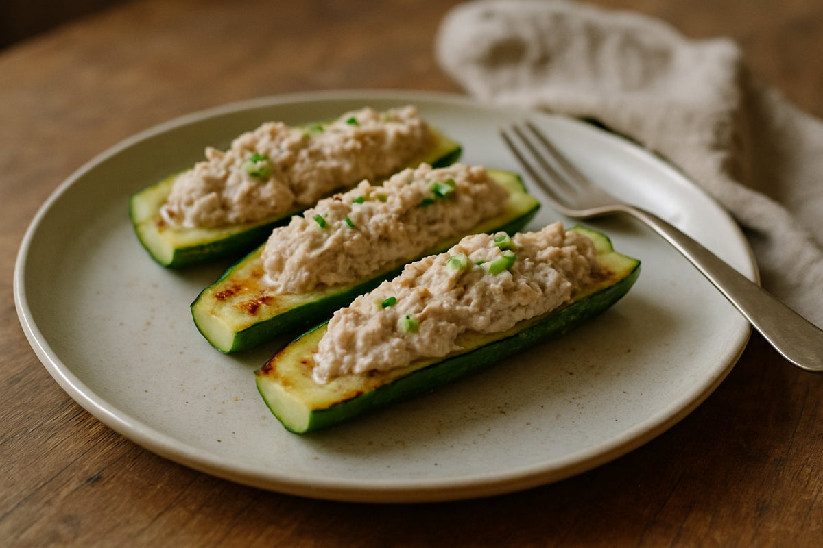 Gurkenboote mit Thunfischsalat