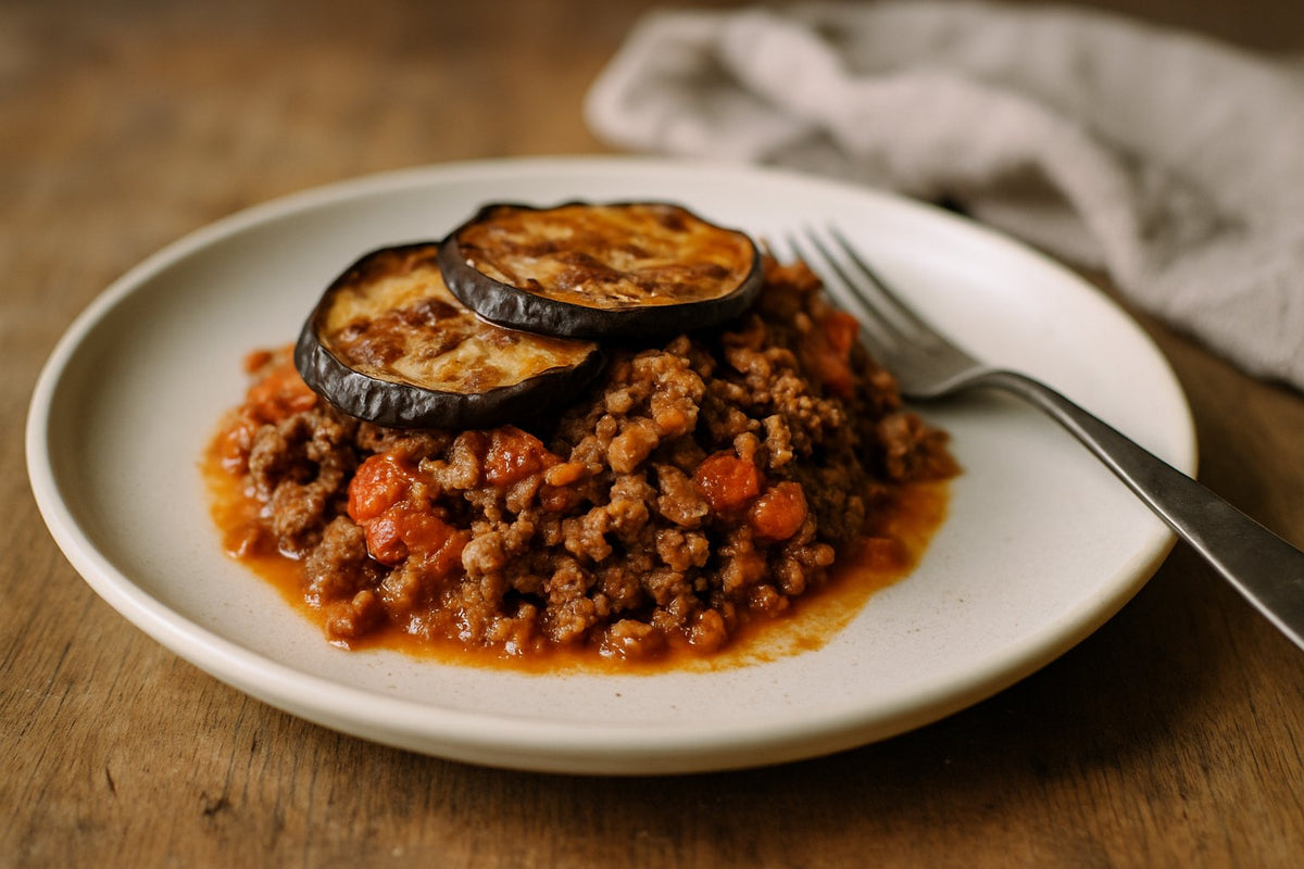 Moussaka-light met aubergine
