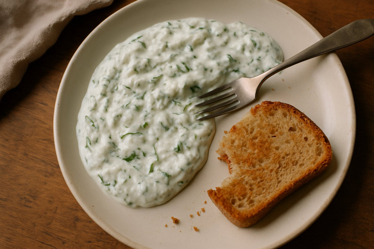Eiwitrijke tzatziki met komkommer