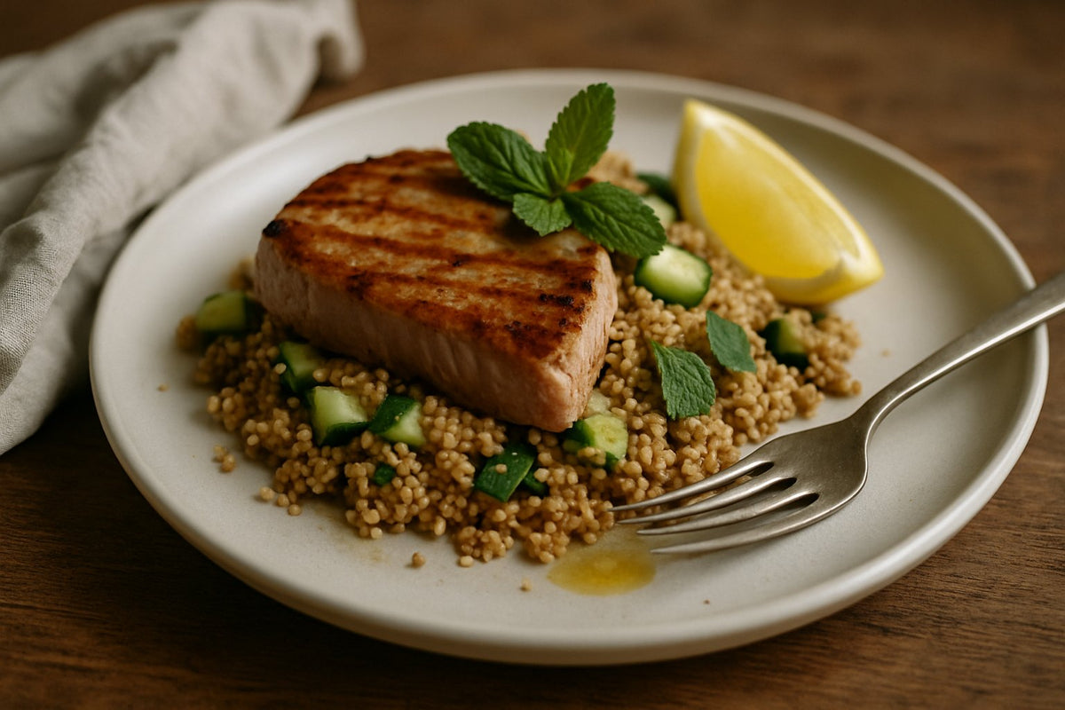 Tonijnsteak met volkoren couscous