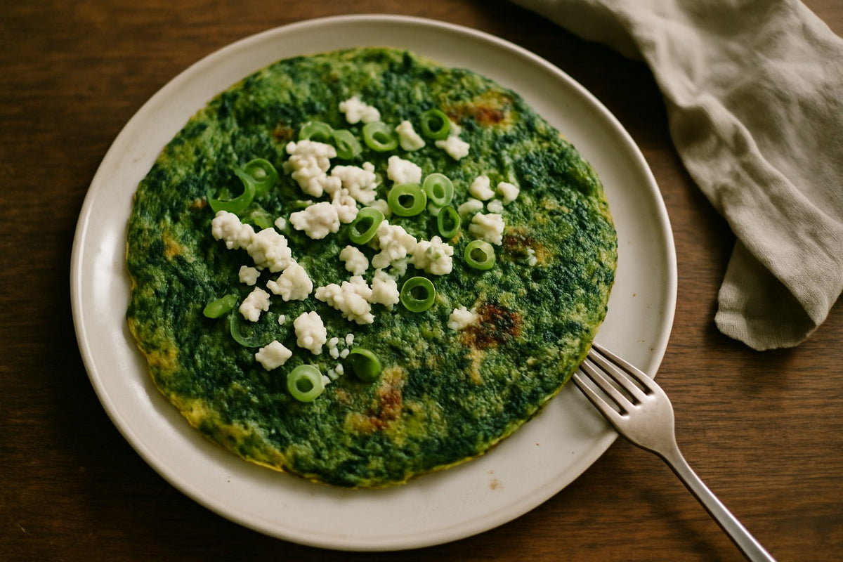 Groene Eieromelet met Feta en Spinazie