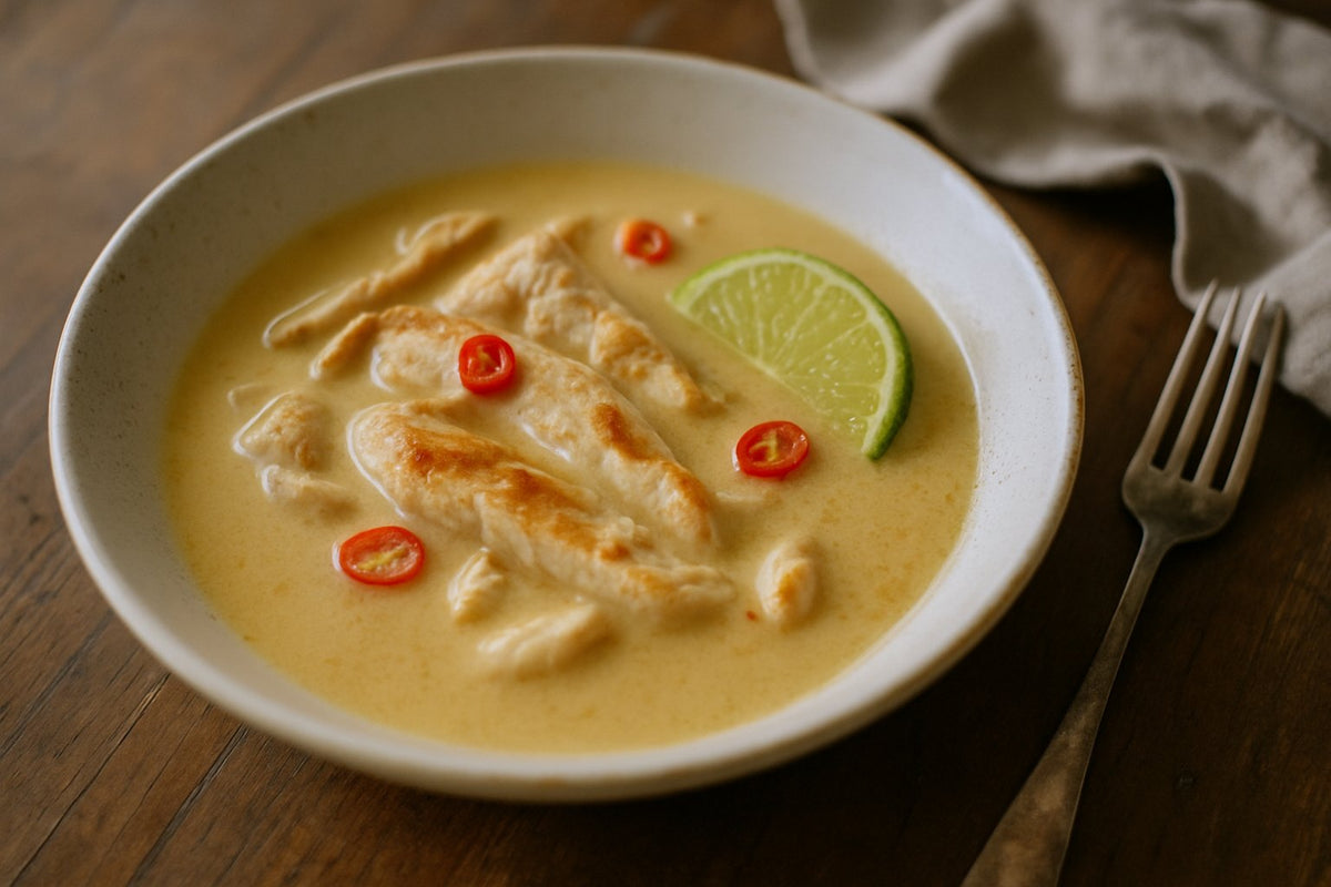 Thaise kipsoep met limoen en gember