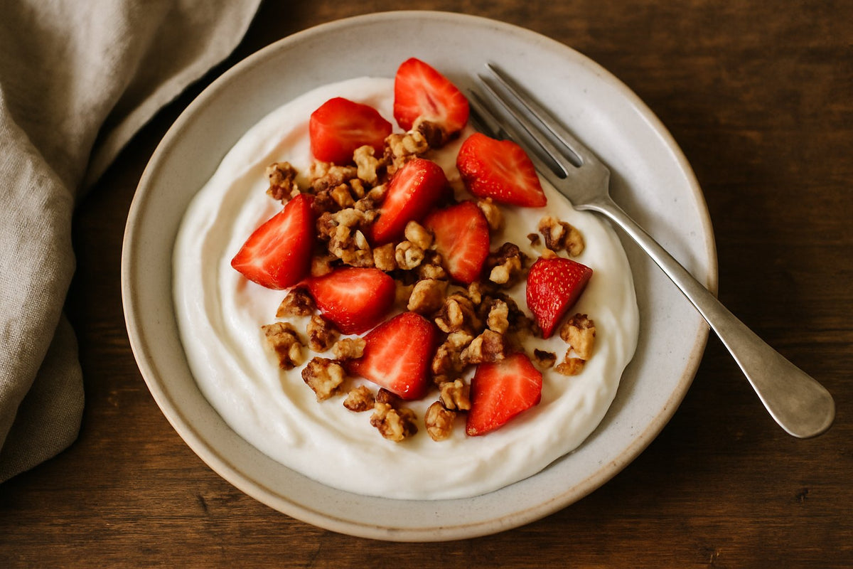 Griekse Yoghurt met Walnoot en Aardbei