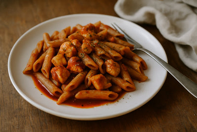 Proteine-Penne mit Huhn und Tomate