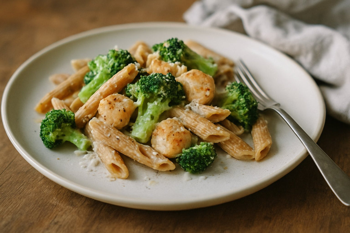 Volkoren penne met kip en broccoli
