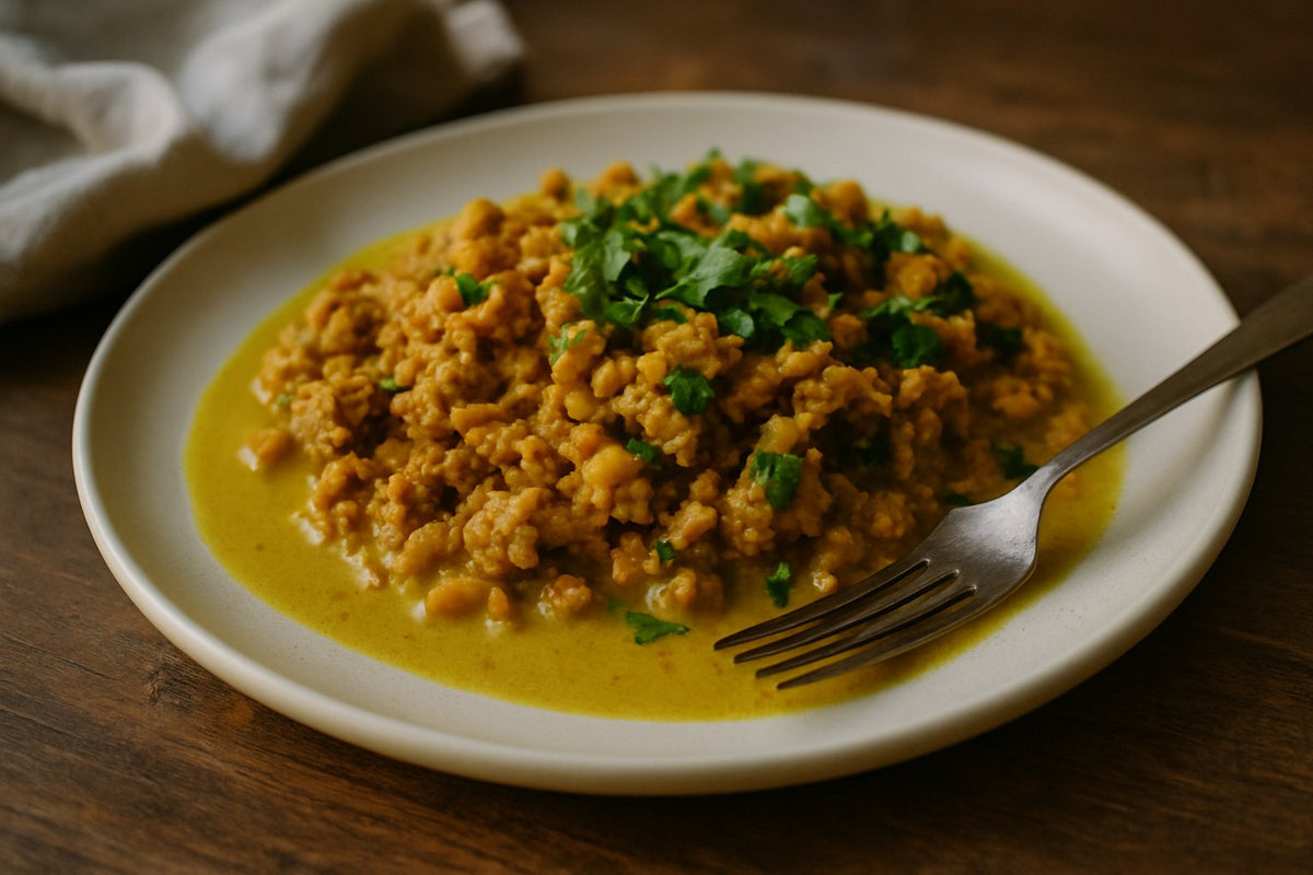 Milde kalkoen-linzencurry