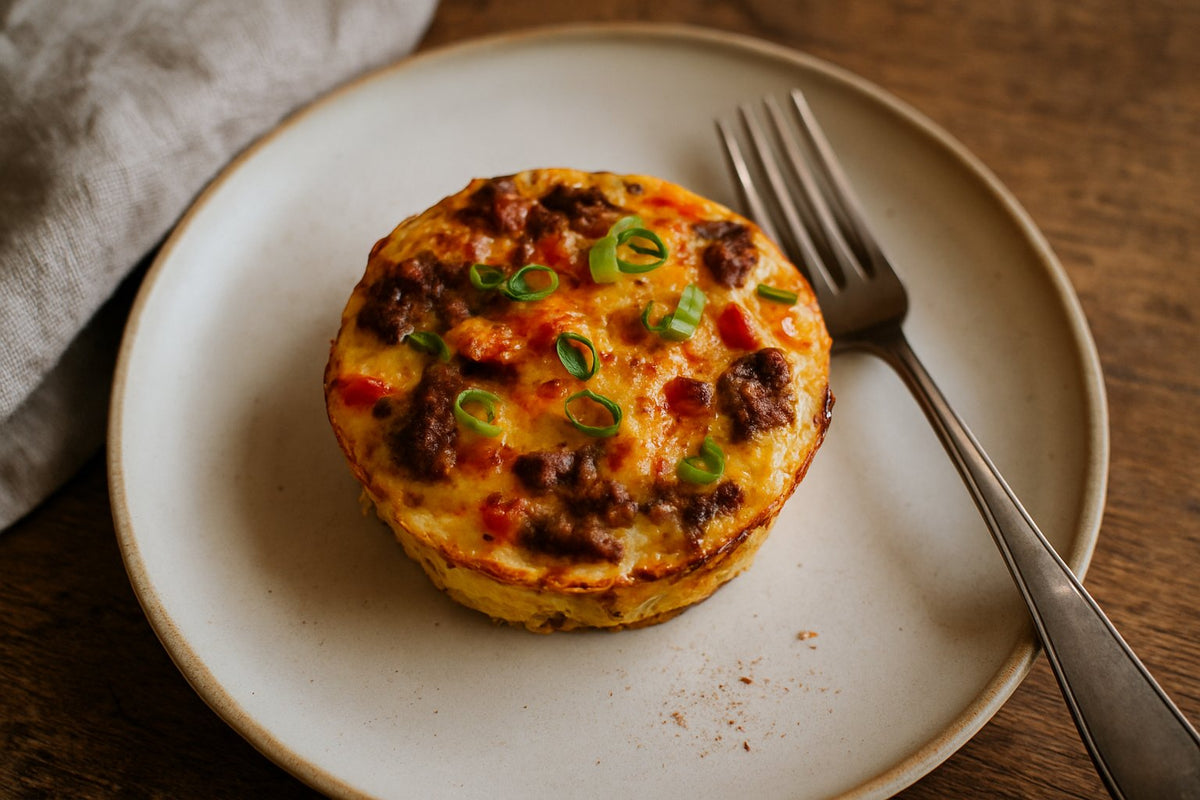 Hartige eiermuffins met mager rundergehakt
