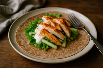 Volkoren wrap met kip en yoghurtdressing