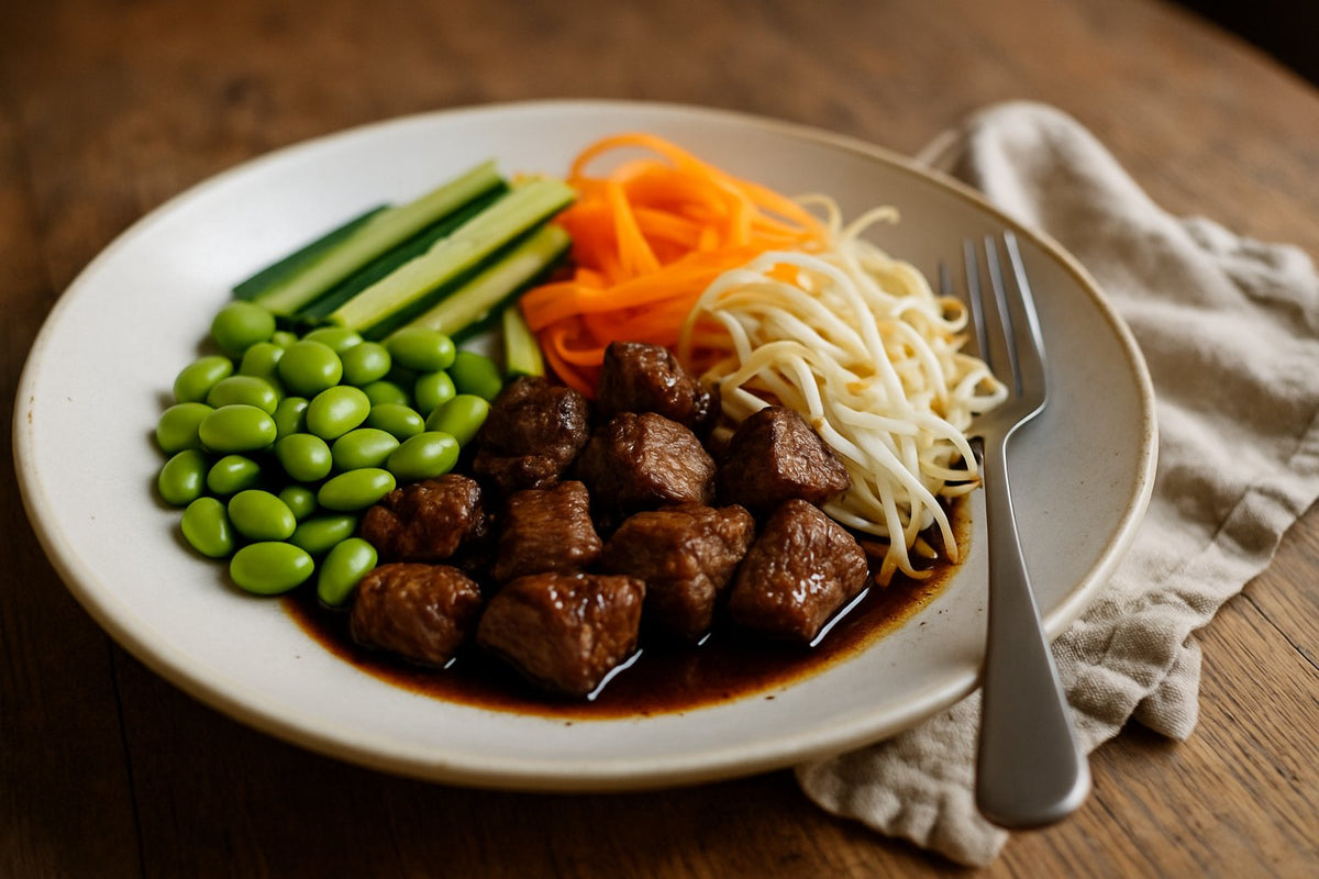 Vietnamese rundvlees-bowl met edamame