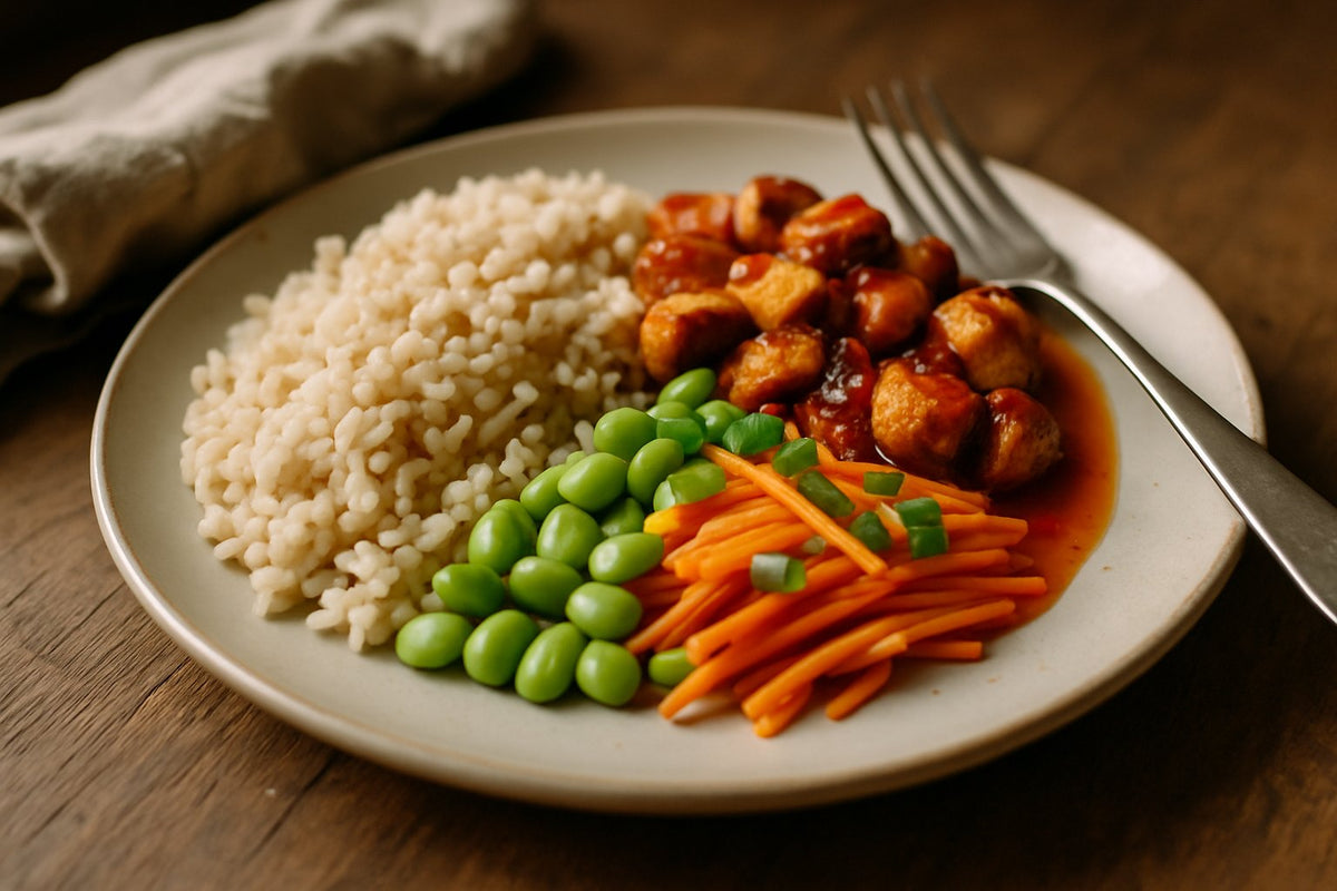 Proteine rijstbowl met kip en sweet chili