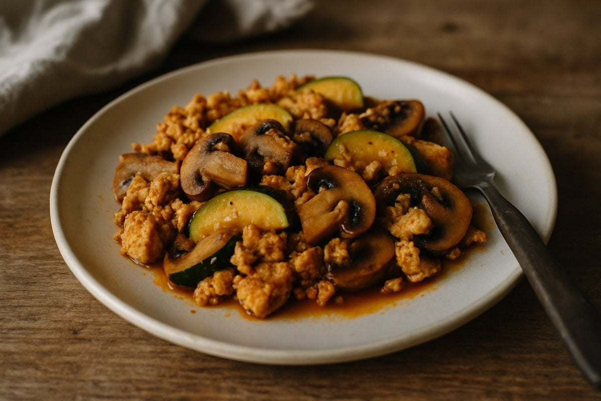Tofu roerbak met champignon