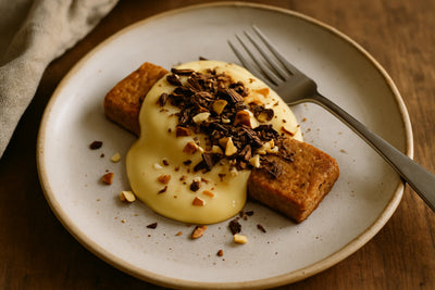 Reep-dessert met vanillemousse