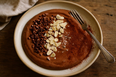 Chocolade pudding-bowl met cacaonibs