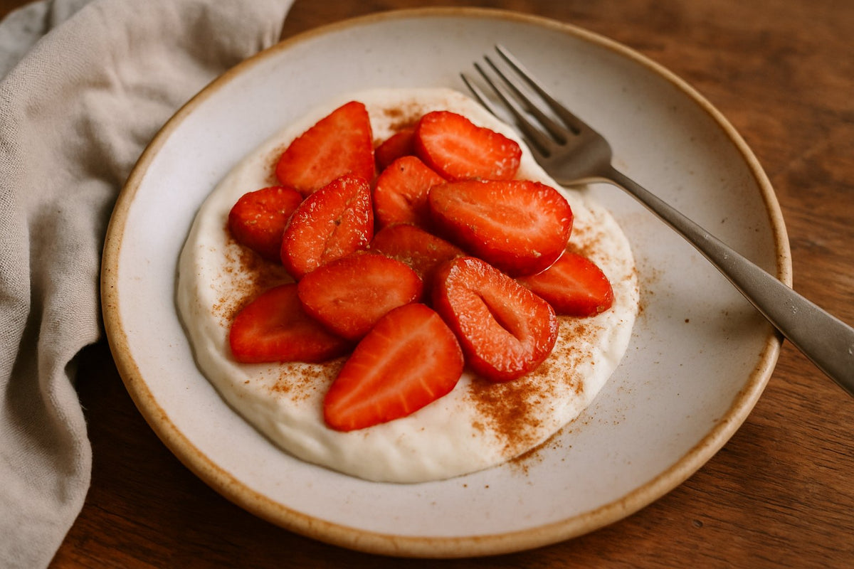 Griekse Yoghurt met Aardbei en een Vleugje Stevia