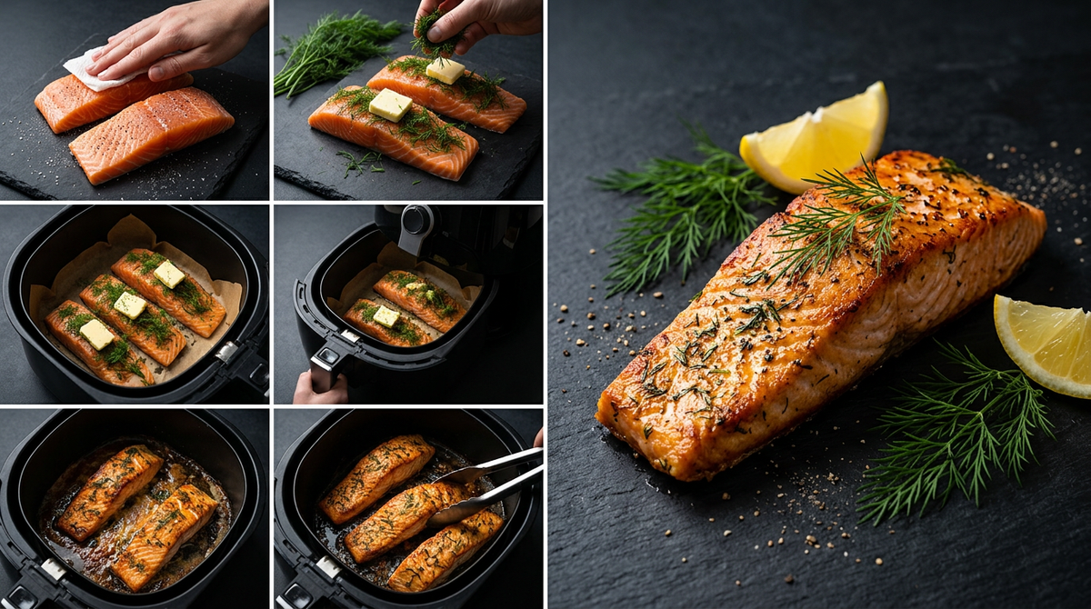 Airfryer zalmfilet met dille