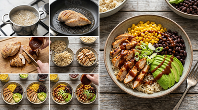 BBQ bowl met proteine rijst
