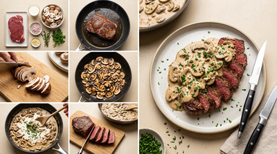 Biefstuk met romige champignons