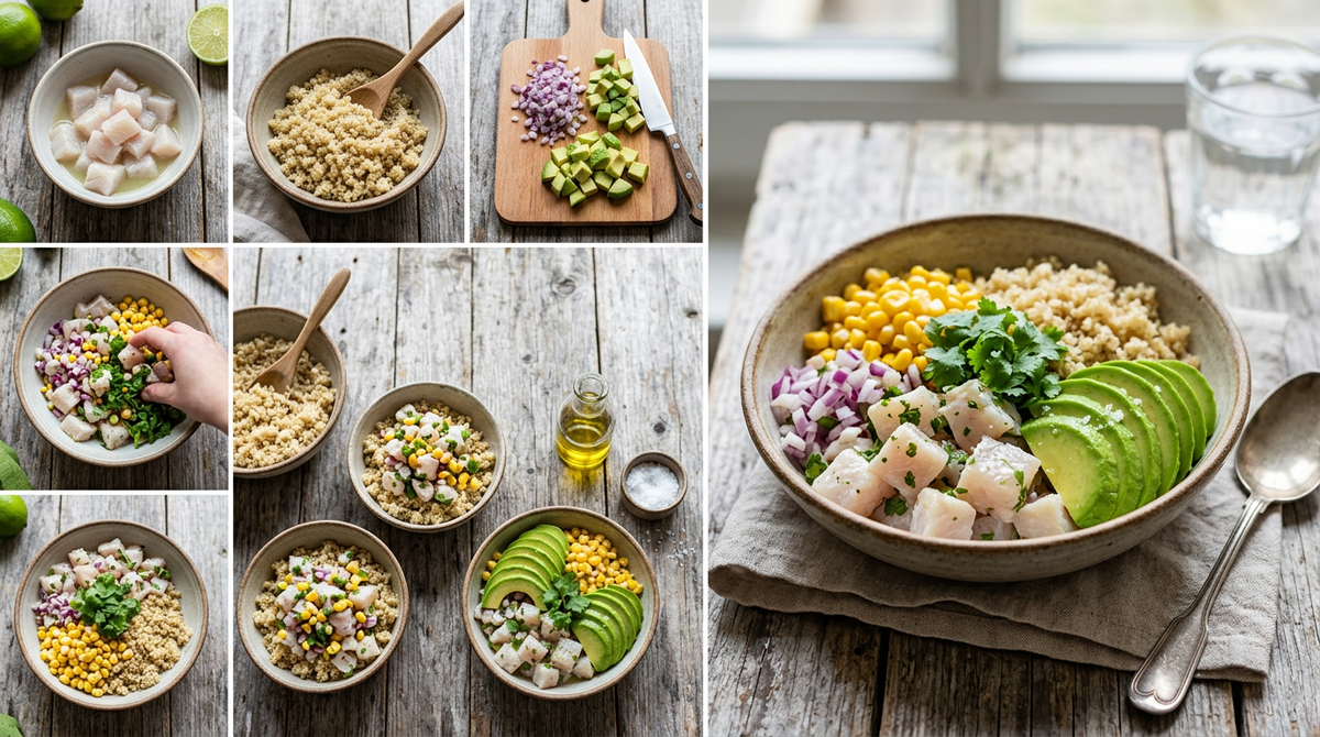 Ceviche-bowl met quinoa