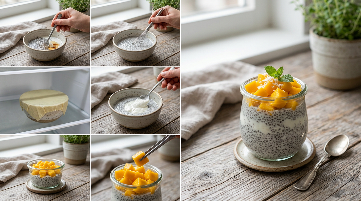 Chiapudding met mango