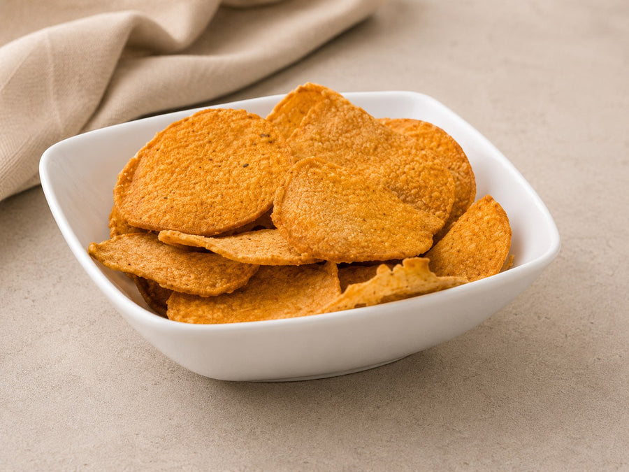 Proteïne Chips Sweet Chili — alle 4 fases · Bioteine proteïne