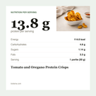 Tomato and Oregano Protein Crisps voedingswaarde