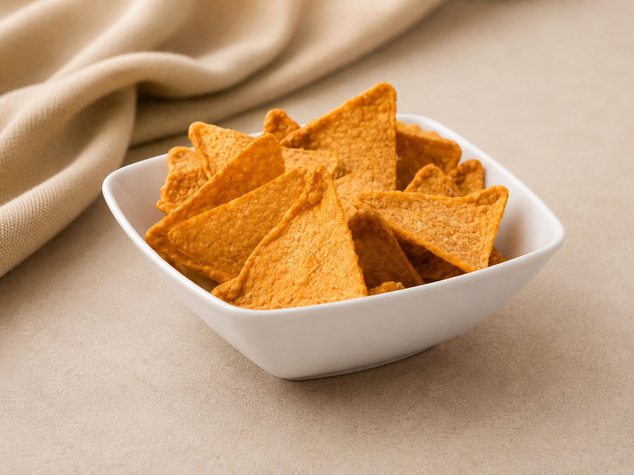 Proteïne Chips Tortitos Bacon — alle 4 fases · Bioteine proteïne