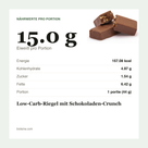Low-Carb-Riegel mit Schokoladen-Crunch voedingswaarde