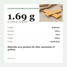 Matzohs avec graines de chia, amarante et quinoa voedingswaarde